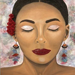 Hispanic Woman painting